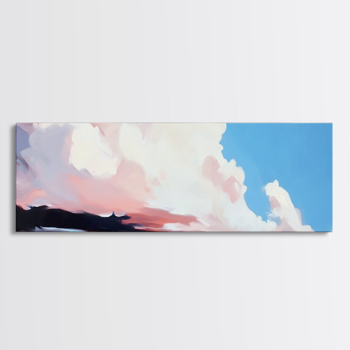 Sunset Clouds, Pastel Sky, Dreamy Ocean, Canvas Print, Modern Seascape, Relaxing Coastal Wall Art, Minimalist Beach House Decor
