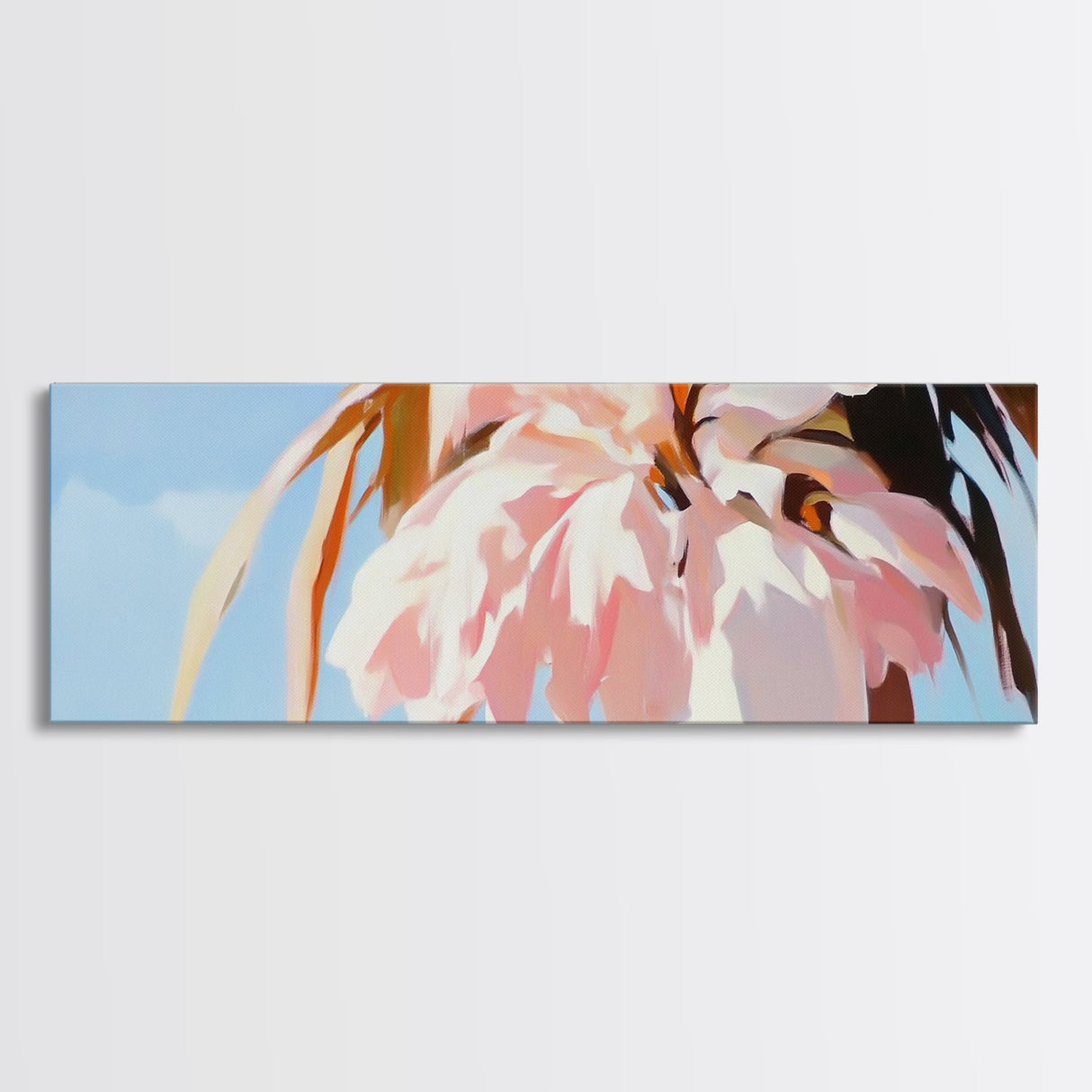 Palm Tree, Tropical, Sunset, Canvas Print, Coastal Wall Art, Beach Aesthetic, Summer Decor, Minimalist Art, Living Room Artwork