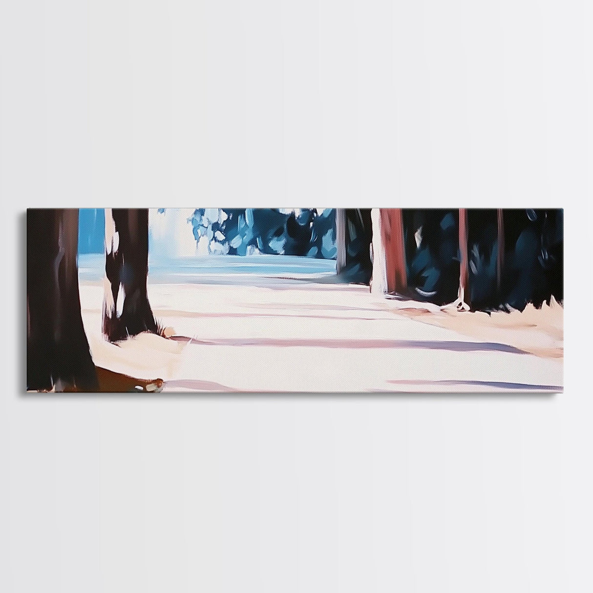 Serene Forest Path, Autumn Trees, Landscape Painting, Framed Canvas Print, Rustic Wall Art, Cozy Home Decor, Entryway Artwork, Nature