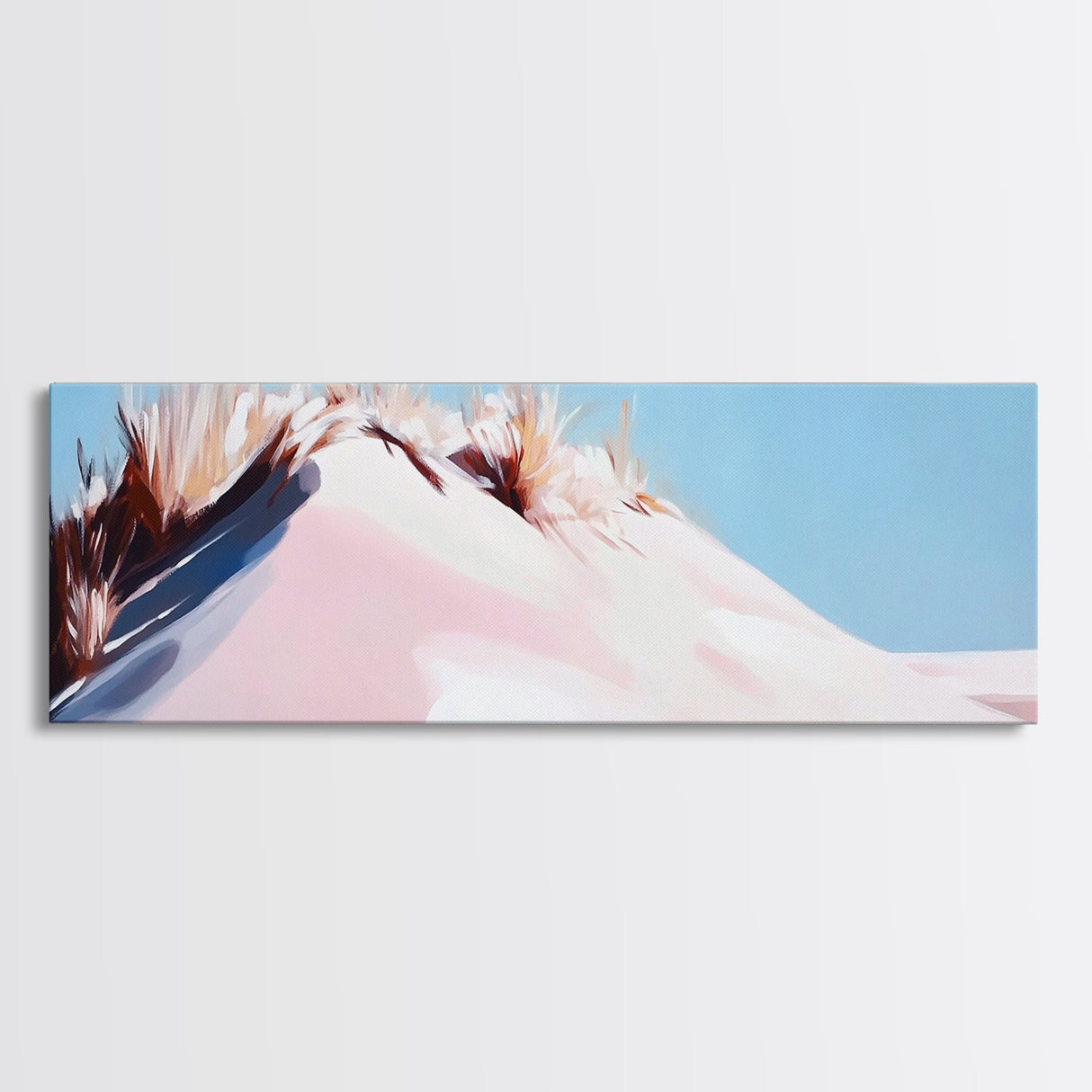 Dune Grass, Beach Landscape, Coastal Painting, Pastel Sand Art, Minimalist Seascape, Boho Wall Decor, Living Room Art, Canvas Print