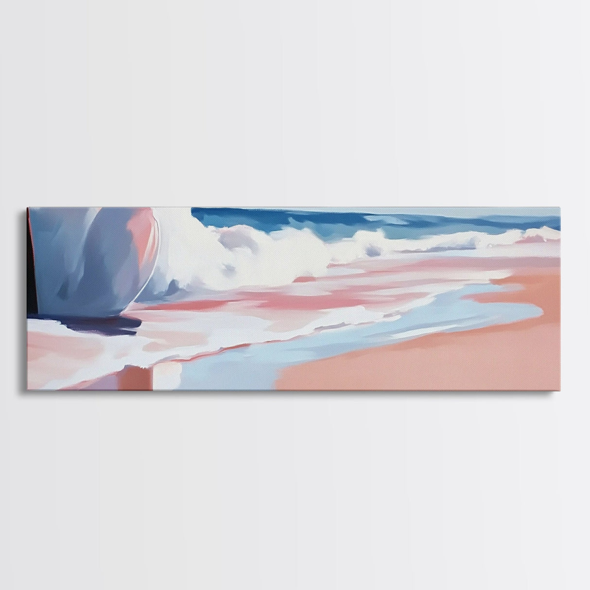 Ocean Waves, Surf Art, Coastal Horizon, Serene Beach Scene, Nautical Theme, Framed Canvas Print, Living Room Wall Art, Beach Decor