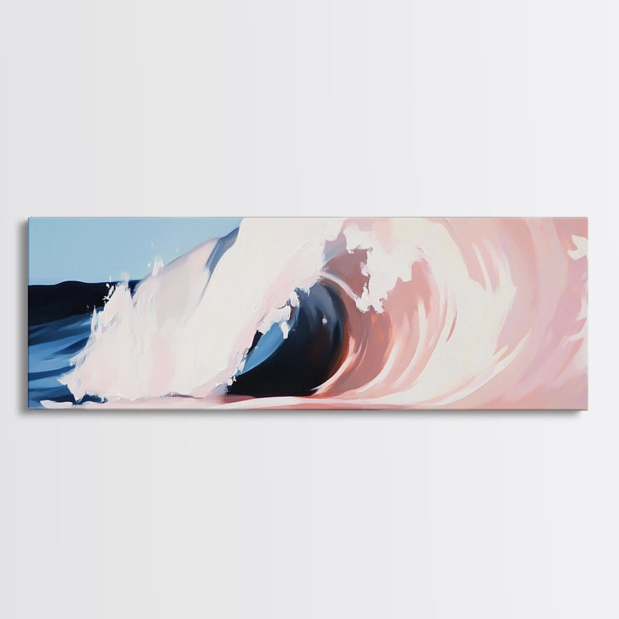 Wave Curl, Ocean Power, Surfer's Dream, Coastal Energy, Framed Canvas Print, Beach House Decor, Modern Wall Art, Sea Lover Gift