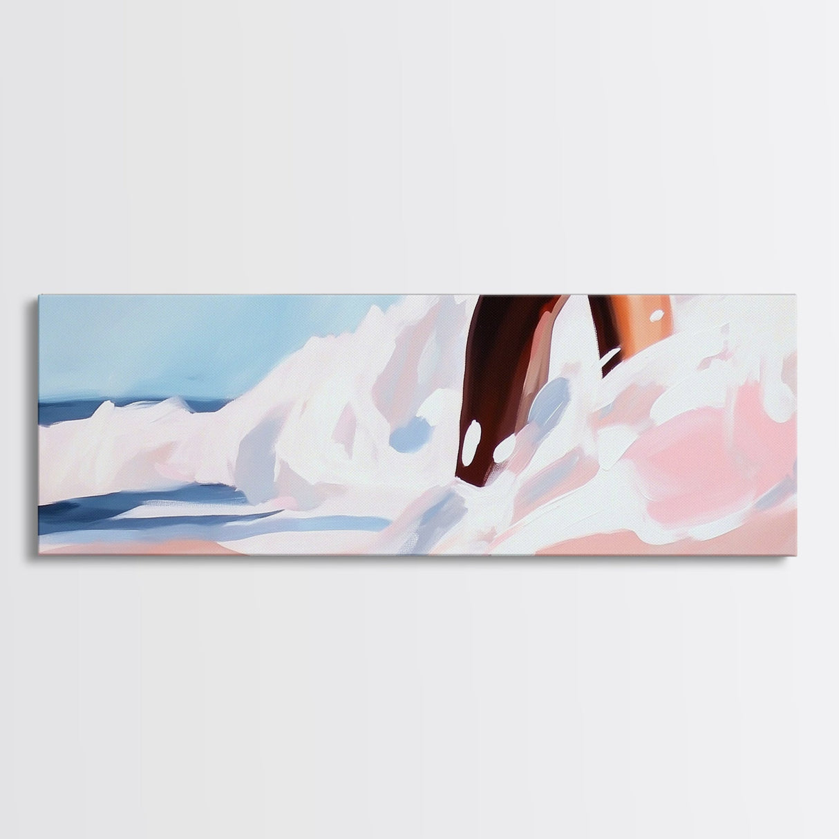Ocean Splash Painting, Coastal Wave Print, Minimalist Beach Art, Soft Pastel Seascape, Large Canvas Print, Boho Home Decor, Bedroom Art