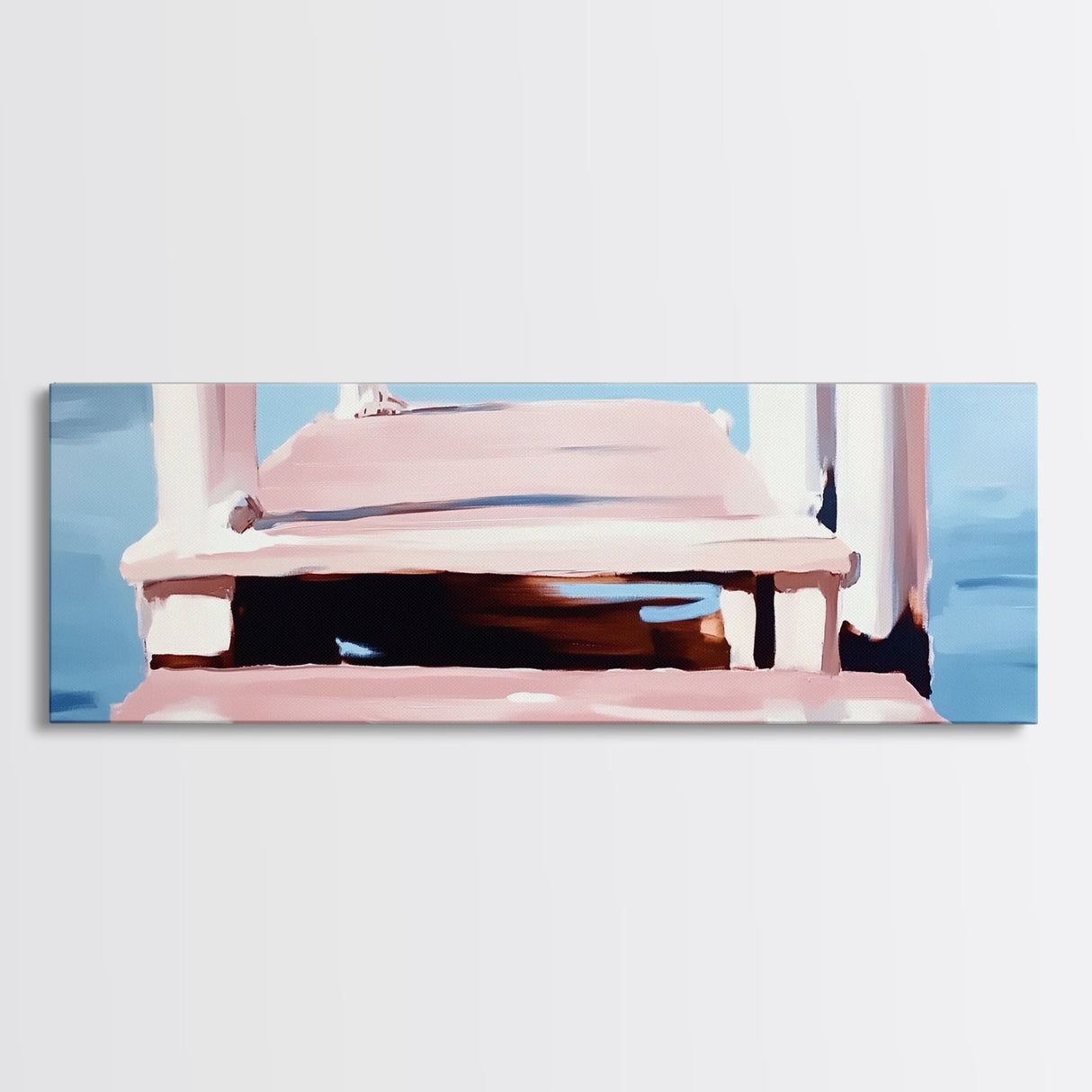 Dock on Water, Serene Reflection, Minimalist Art, Nautical Decor, Canvas Print, Coastal Home Art, Relaxing Wall Art, Lake House Decor