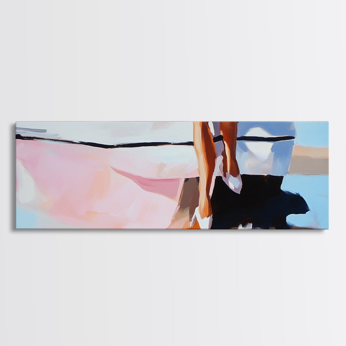 Sailboat Reflection, Nautical Art, Marina Landscape, Framed Canvas Print, Minimalist Coastal Decor, Ocean Painting, Living Room Wall Ar