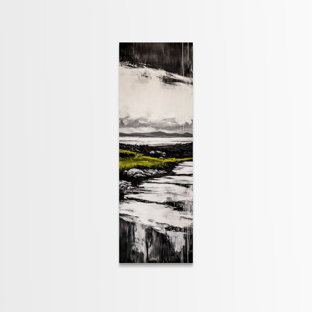 Black and White, Minimalist Landscape, Ocean View, Canvas Print, Modern Wall Art, Neutral Home Decor, Bedroom Artwork, Coastal Painting