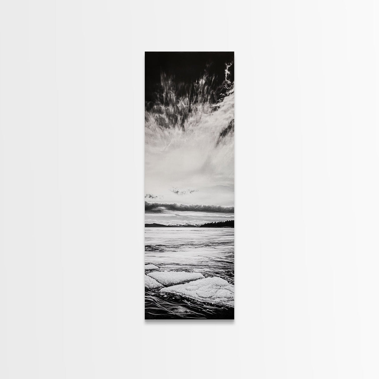 Monochrome Seascape, Minimalist Ocean Art, Black White Canvas Print, Coastal Home Decor, Large Wall Art, Beach Painting, Modern Artwork