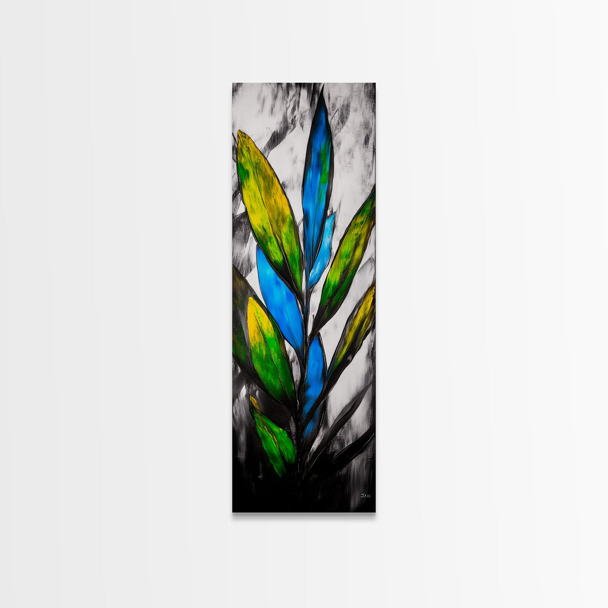 Tropical Leaves, Modern Botanical Art, Vibrant Green Decor, Canvas Print, Boho Home Decor, Nature Inspired Art, Living Room Wall Art