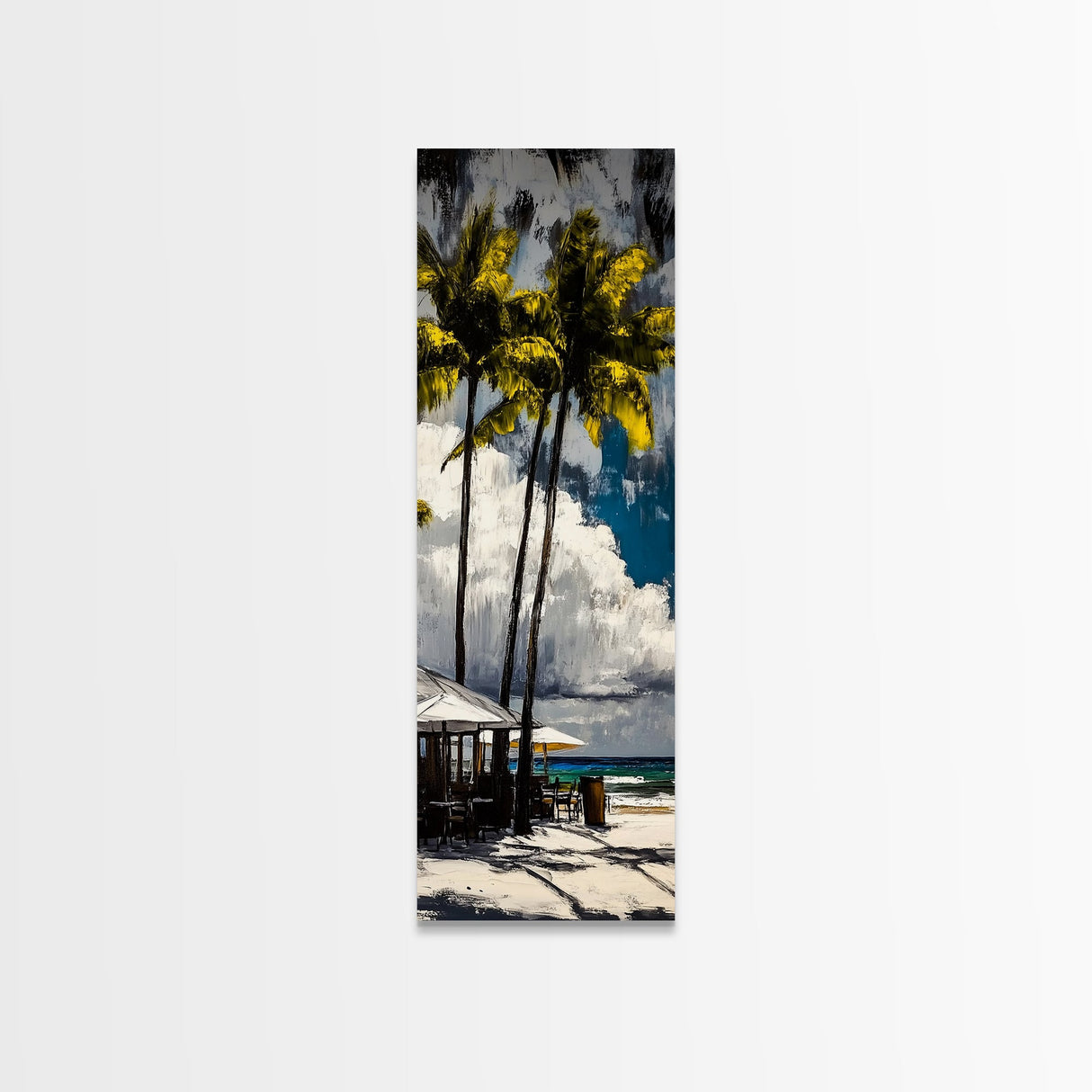 Tropical Paradise, Palm Tree Art, Coastal Decor, Beach House Painting, Vacation Vibes, Canvas Print, Living Room Wall Art, Boho Chic
