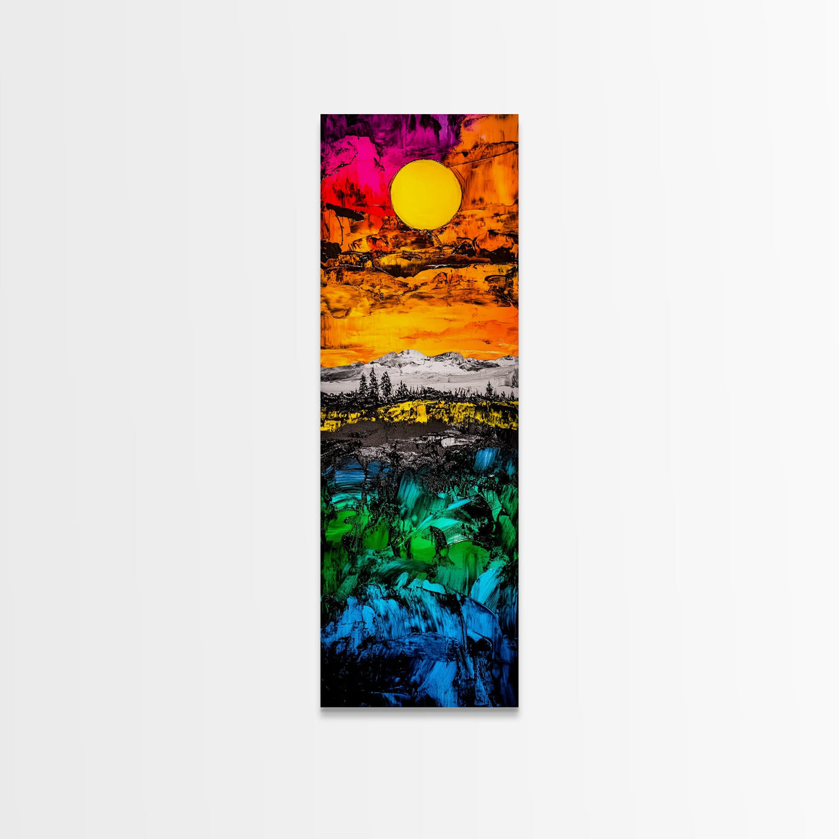 Vibrant Sunset, Landscape Art, Colorful Art, Nature Scene, Framed Canvas Print, Living Room Wall Art, Modern Home Decor, Autumn Wall Art