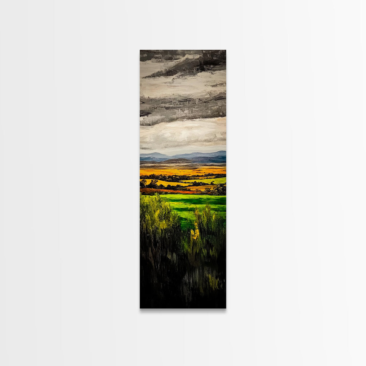 Rolling Fields, Golden Hills, Autumn Landscape, Rustic Home Decor, Living Room Art, Framed Canvas Print, Nature Wall Art