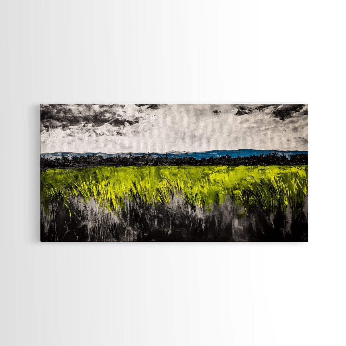 Green Field, Landscape Canvas Print, Nature Wall Art, Minimalist Artwork, Outdoor Scene, Farmhouse Decor, Living Room Wall Art