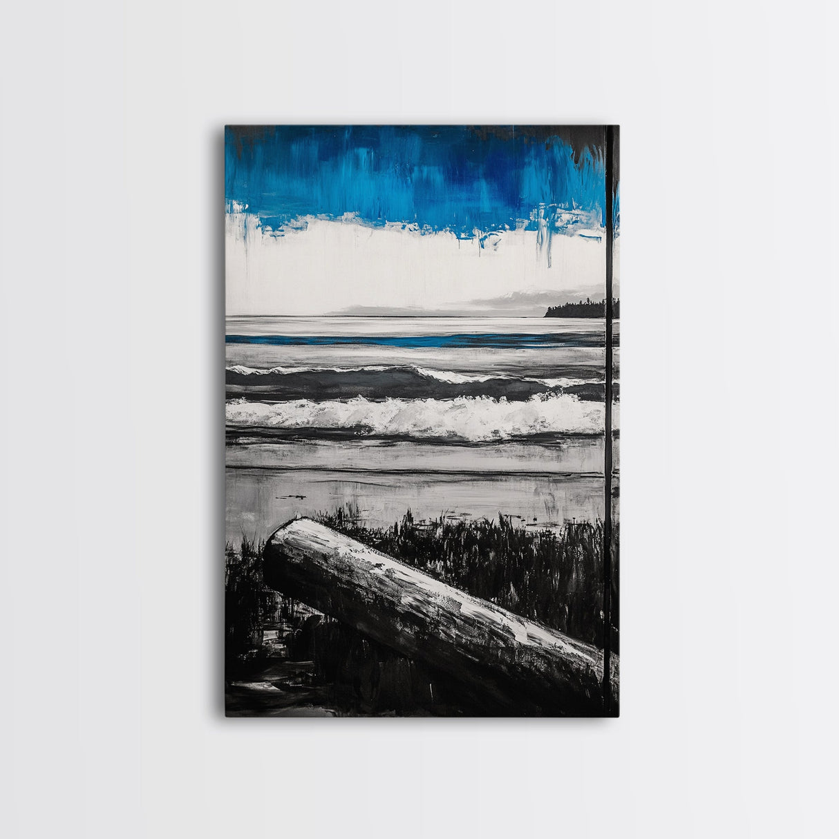 Ocean Serenity, Coastal Landscape, Nautical Wall Art, Beach House Decor, Framed Canvas Print, Living Room Wall Art, Seascape Painting