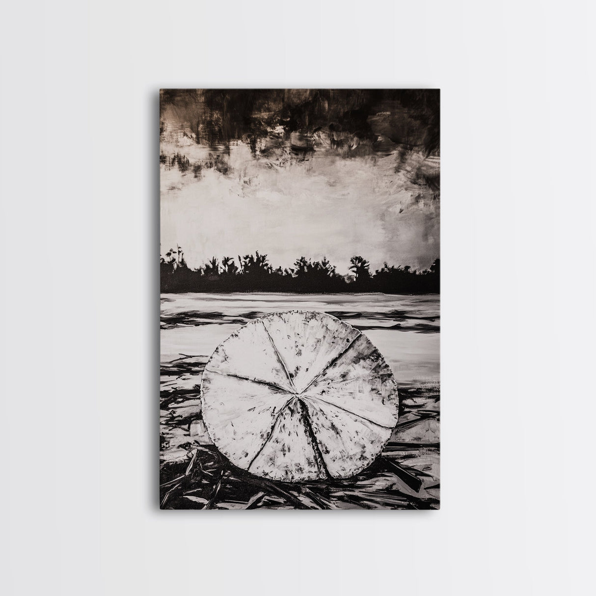 Lotus Reflection, Zen Wall Art, Black and White Nature Print, Minimalist Boho Decor, Meditative Aesthetic, Framed Canvas Print