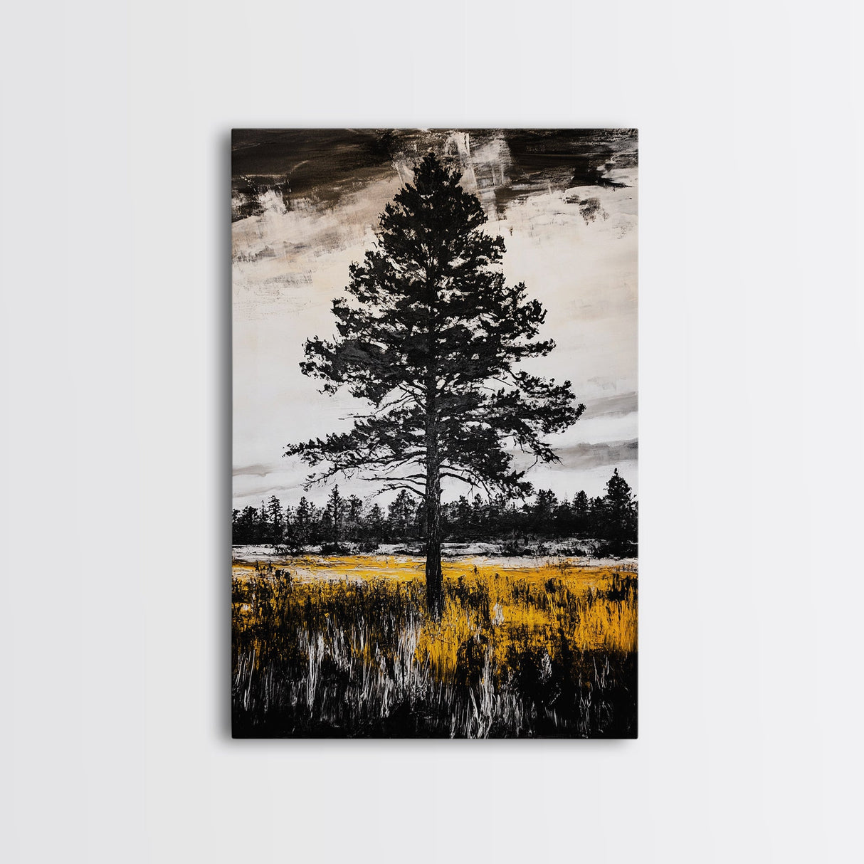 Lone Tree, Rustic Wall Art, Black and White Decor, Canvas Print, Nature Landscape, Country Home Art, Minimalist Design, Bedroom Art