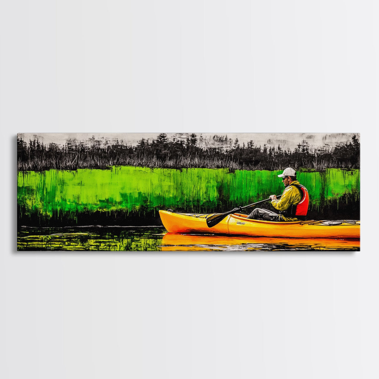 Kayak Adventure, Outdoor Canvas Print, River Wall Art, Nature Inspired, Sports Decor, Modern Home Art, Living Room Canvas Print