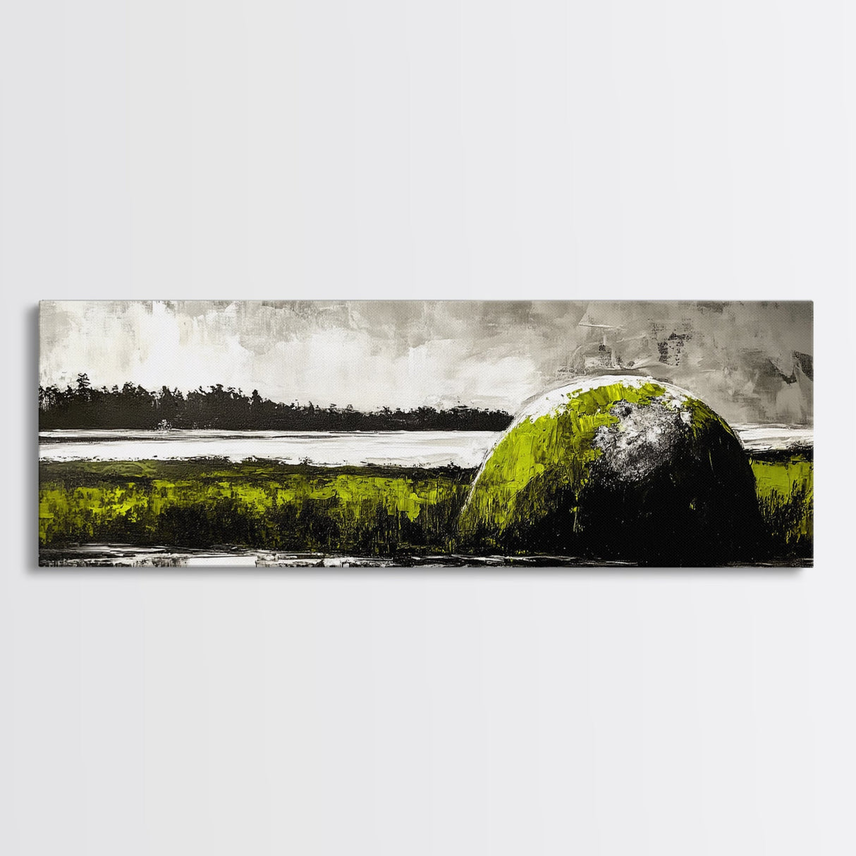 Abstract Hill, Nature Art, Landscape Painting, Contemporary Wall Decor, Framed Canvas Print, Office Wall Art, Earthy Tones, Minimalist Design