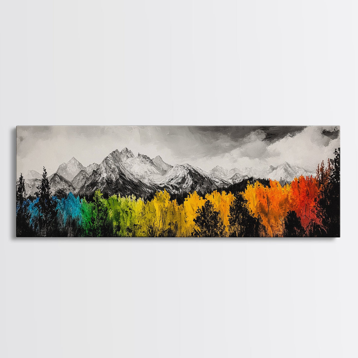 Autumn Colors, Vibrant Mountain Art, Seasonal Landscape, Framed Canvas Print, Nature Wall Art, Cabin Decor, Large Print
