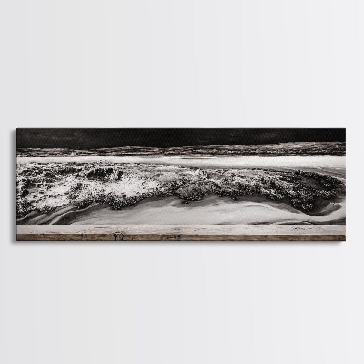 Monochrome, Ocean Waves, Black and White, Canvas Print, Dramatic Seascape, Modern Wall Art, Bedroom Decor, Large Wall Art, Minimalist Art