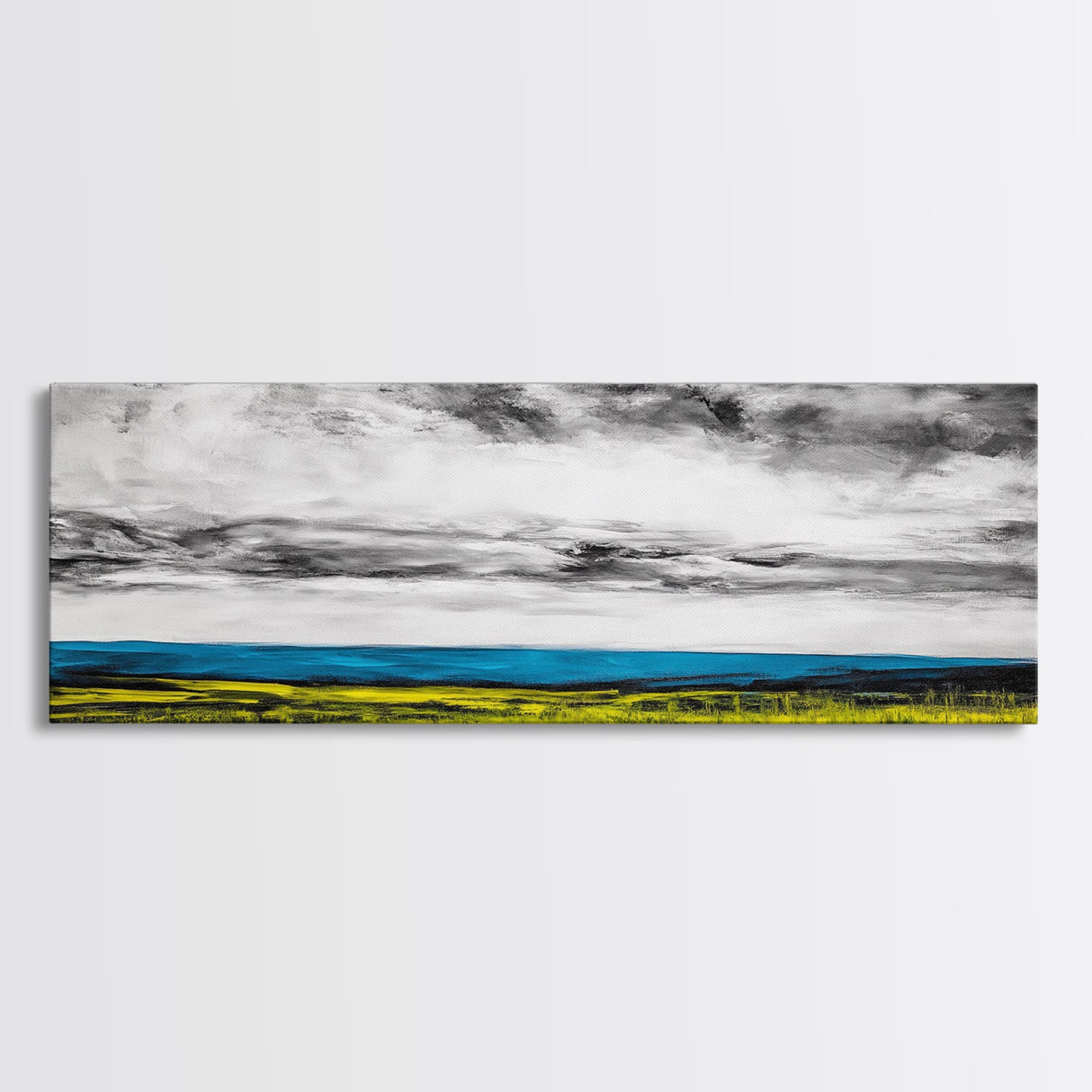 Horizon View, Blue Ocean, Minimalist Seascape, Framed Canvas Print, Coastal Wall Art, Modern Beach Decor, Abstract Water Art, Office Decor