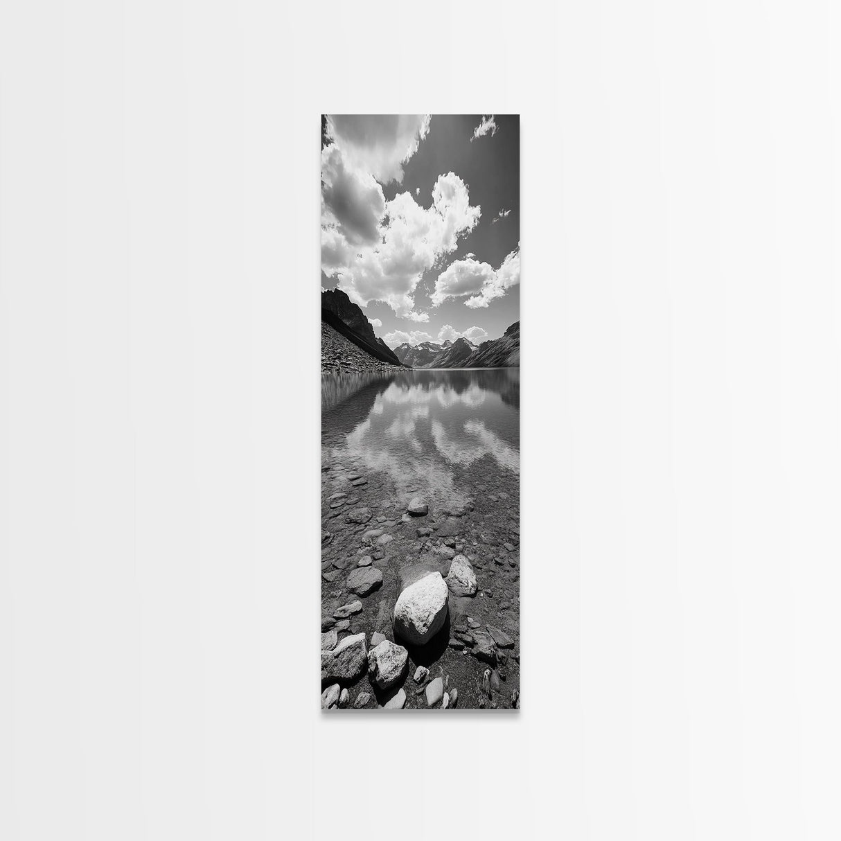 Alpine Lake, Reflections, Clear Water, Tranquil Scenery, Canvas Print, Nature Photography, Framed Canvas Print, Living Room Wall Art