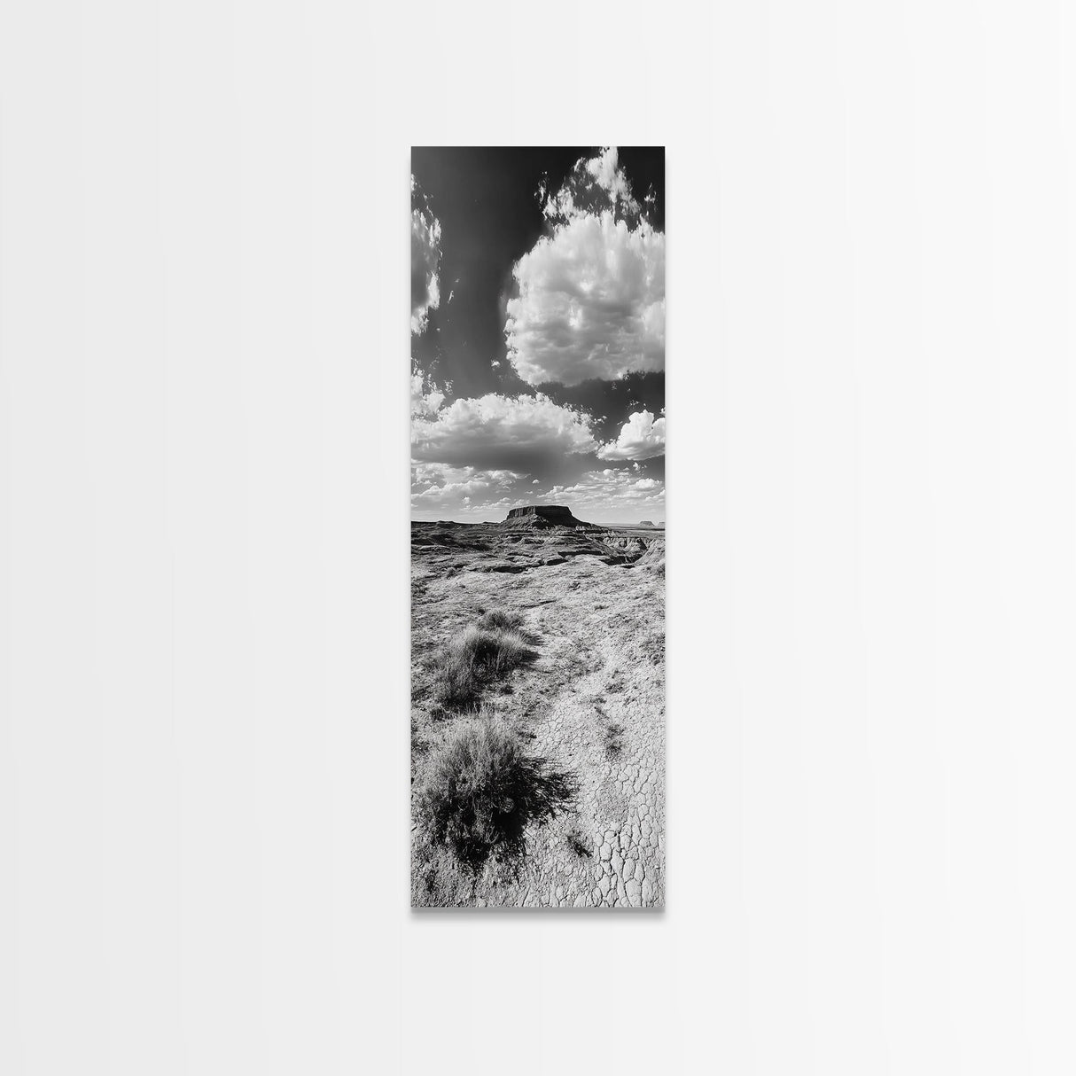 Desert Butte View, Southwest Horizon, Dramatic Sky, Framed Canvas Print, Boho Living Room Art, Western Landscape Photography, Man Cave
