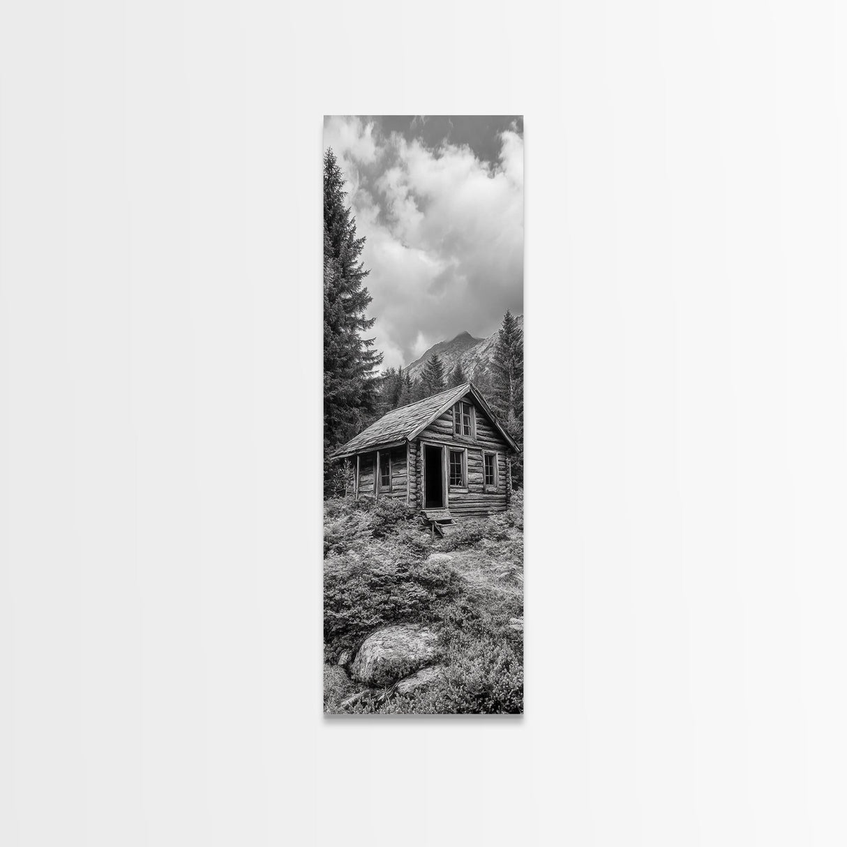 Rustic Cabin, Mountain Retreat, Forest Escape, Framed Canvas Print, Fall Nature Art, Cozy Lodge Decor, Bedroom or Den Wall Piece