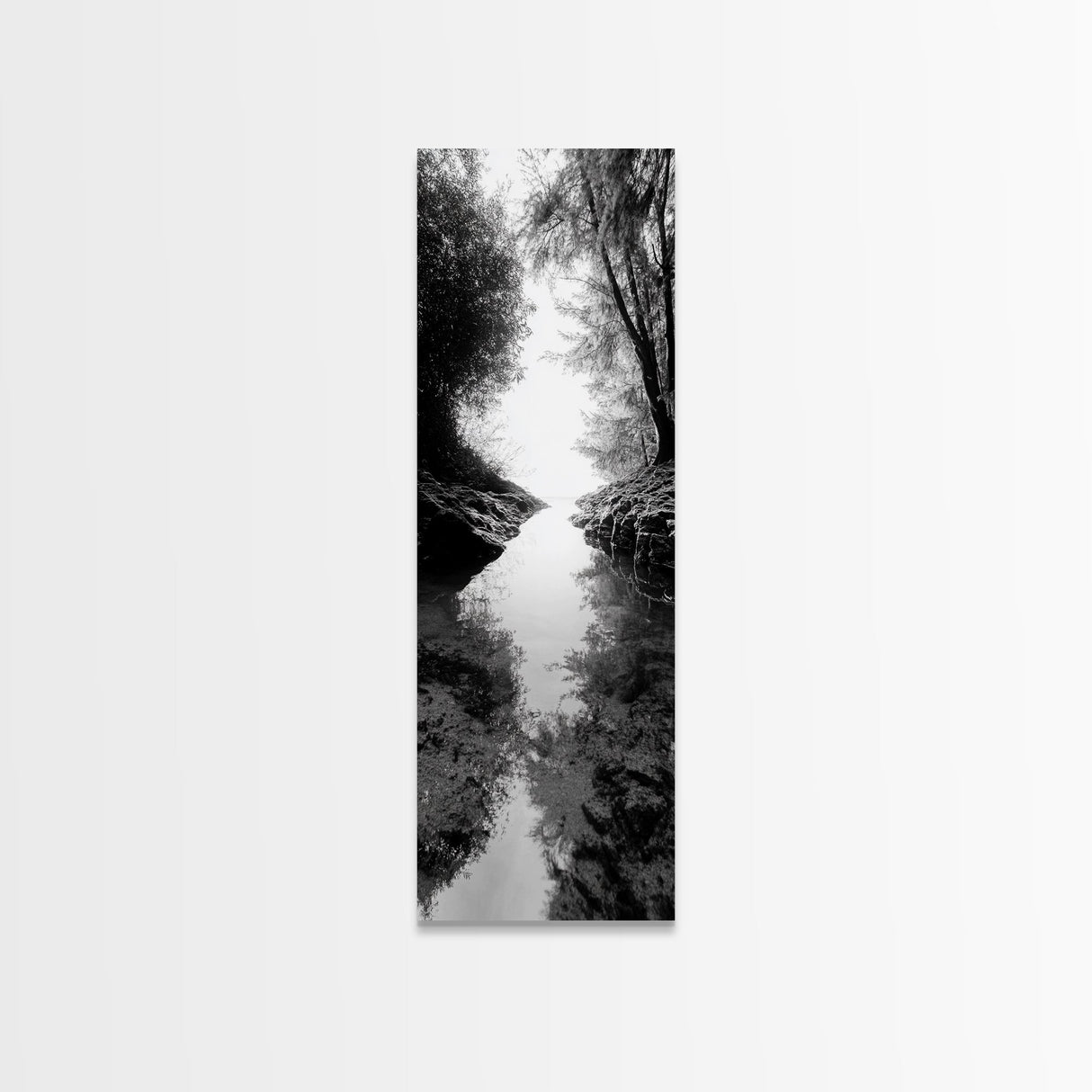 Secret Pathway, Forest Creek, Hidden Escape, Canvas Print, Magical Woodland Art, Hallway or Entryway Mystical Nature Decor, Bathroom Art
