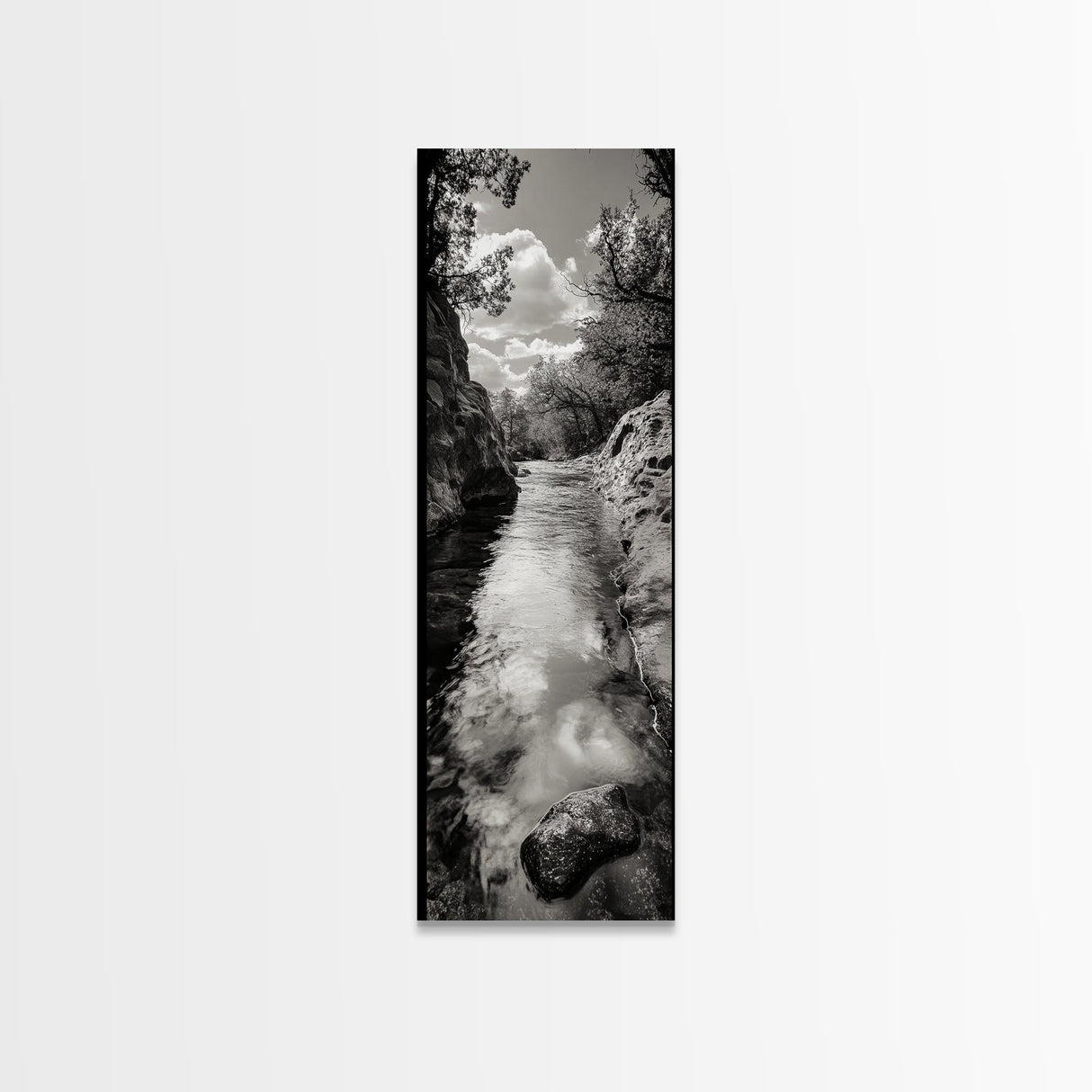 Mountain Stream, Flowing Water, Canyon Trail, Canvas Print, Nature Adventure Art, Rustic Cabin Decor, Bathroom Wall Accent, Entryway Accent