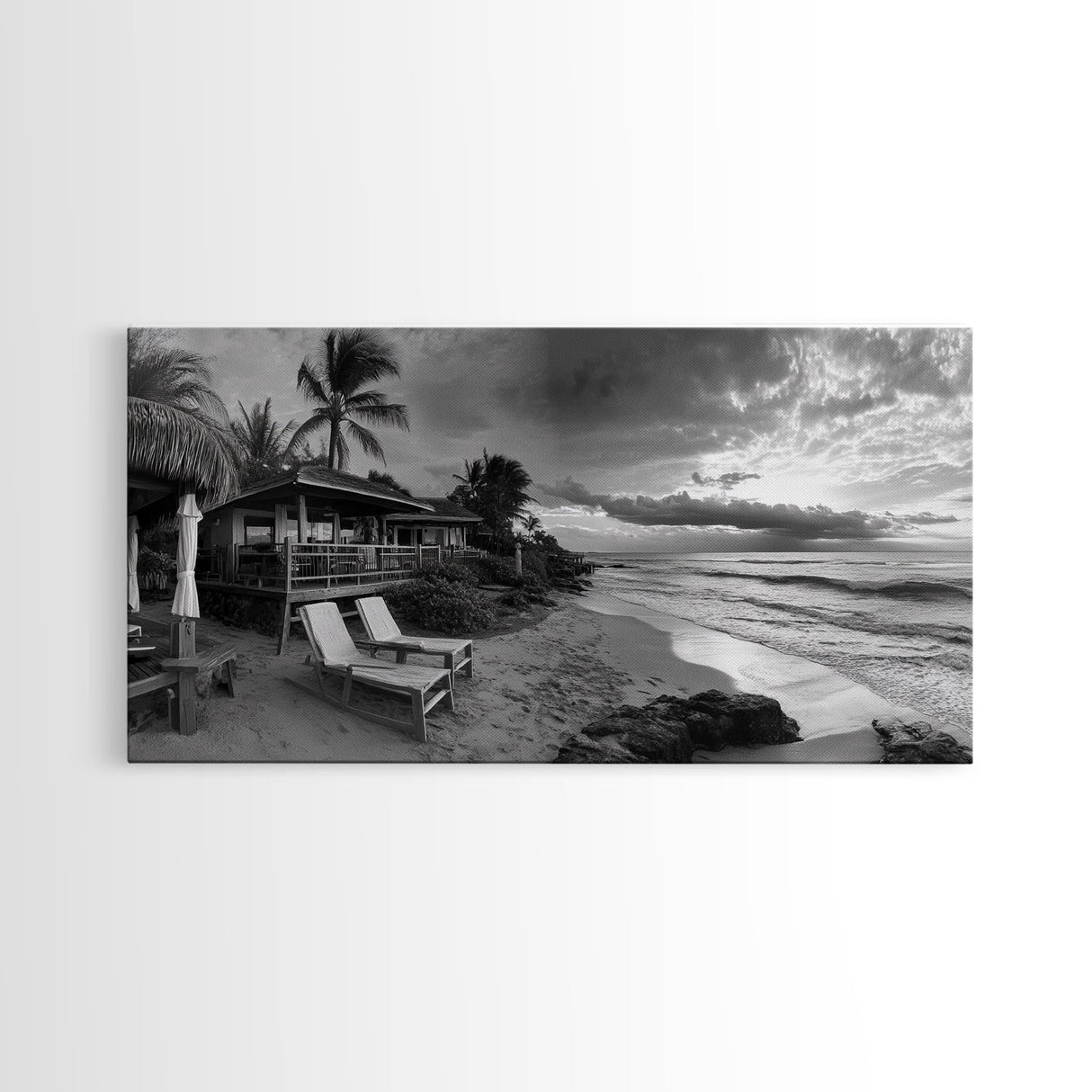 Tropical Beach Sunset, Coastal Retreat Art, Island Vibes, Ocean Paradise Canvas Print, Bedroom Wall Art, Boho Beach House Decor