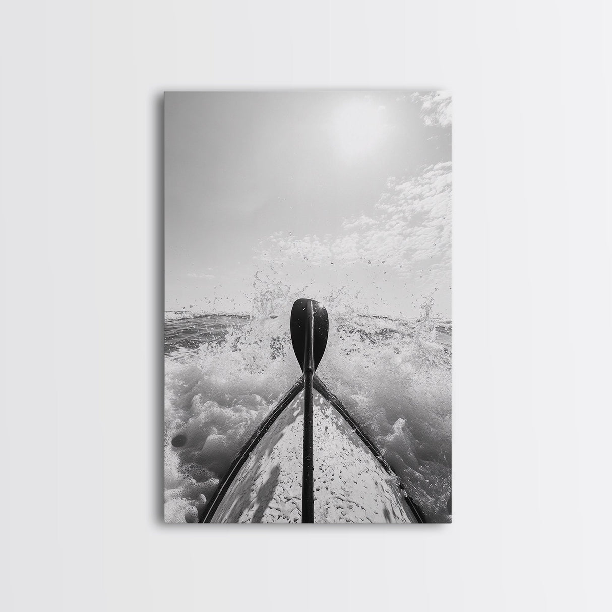 Kayak Splash, Adventure Paddle, Ocean Journey, Water Sports Art, Canvas Print, Office Wall Art, Outdoor Enthusiast Gift, boho wall decor