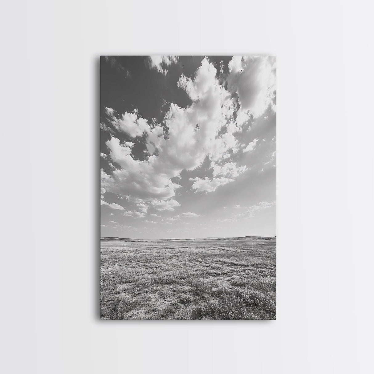 Open Sky, Serene Plains, Summer Day, Canvas Print, minimalist landscape art, farmhouse decor, bedroom wall art, neutral tones