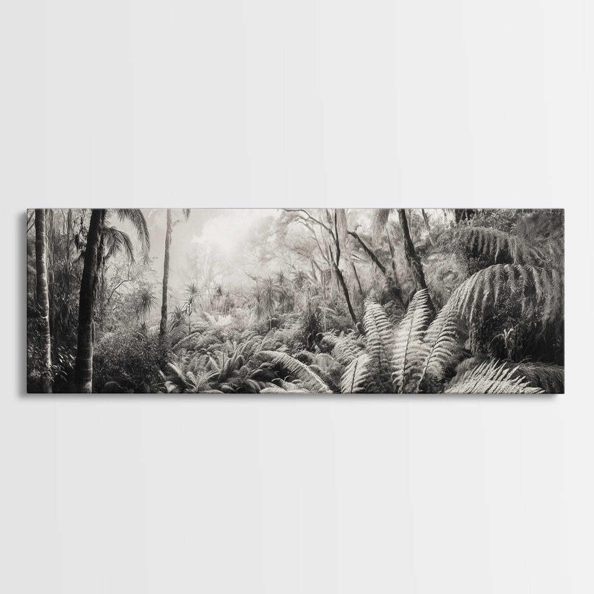 Jungle Light, Nature Vibe, Wild Forest, Framed Canvas Print, Boho Wall Art, Office Wall Decor, Earthy Tones Art, Rainforest Wall Print