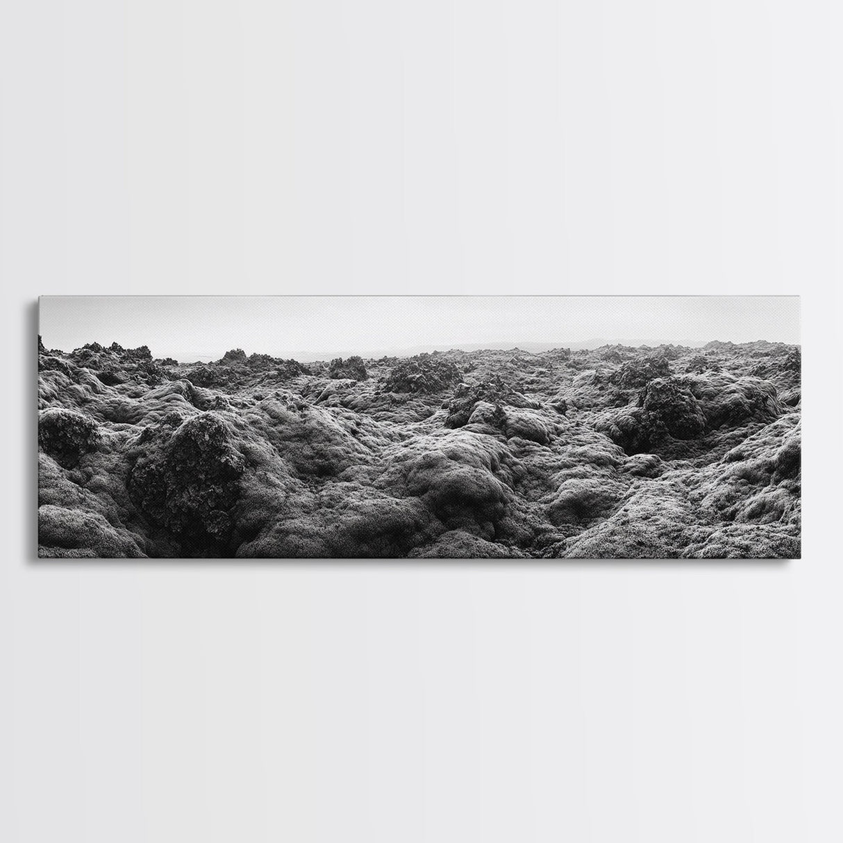 Volcanic Moss, Rugged Terrain, Icelandic Landscape, Wild Nature Scene, Canvas Print, Earthy Tones, Entryway Wall Art, Minimalist Adventure Art