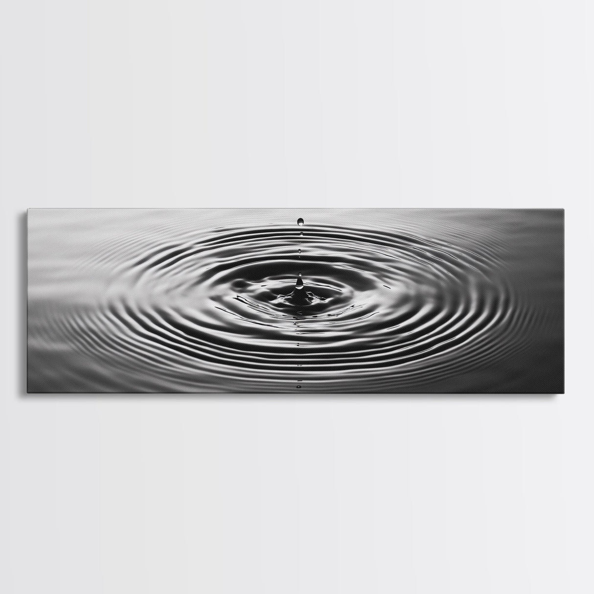 Water Drop Ripples, Black and White Photography, Zen Art, Minimalist Wall Decor, Canvas Print, Bathroom Wall Art, Meditation Room Art