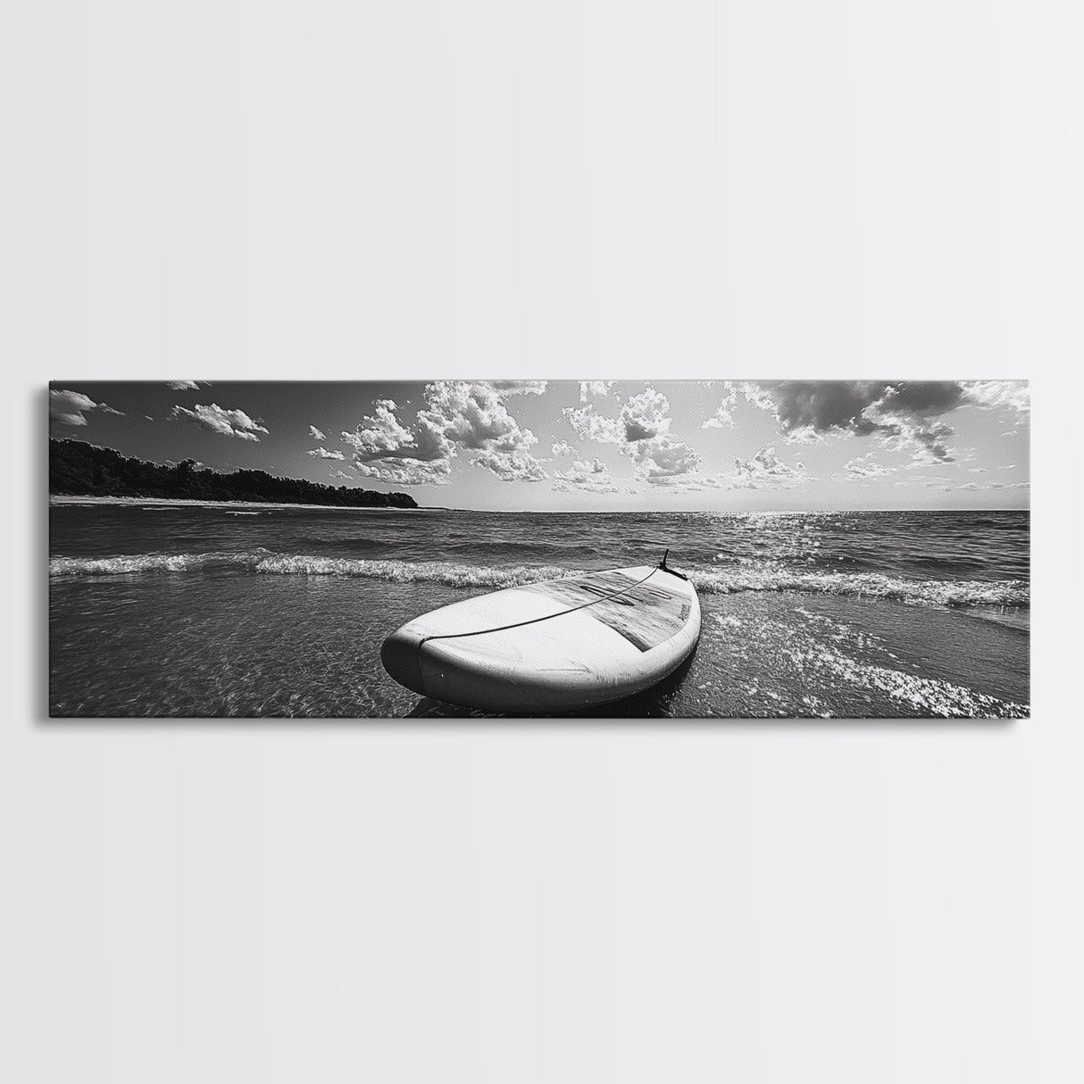Paddle Board, Ocean Adventure, Summer Surf, Sparkling Sea, Canvas Print, Coastal Living Room Wall Art, Beach House Photography