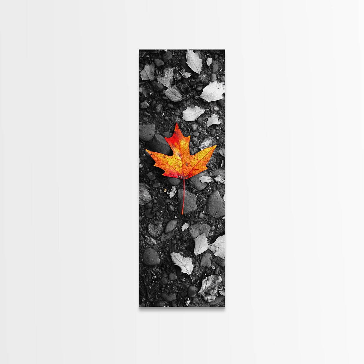 Maple Leaf Focus, Autumn Ground, Fall Vibes, Canvas Print, Nature Photography, Minimalist Art, Entryway Wall Decor, Earth Tone Aesthetic