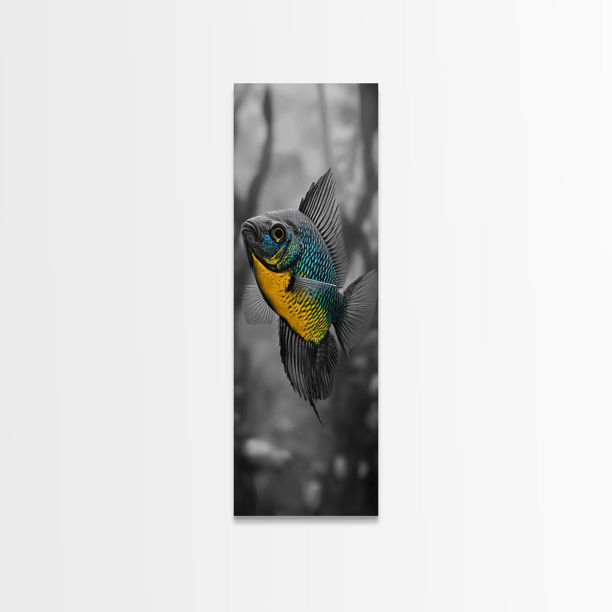 Bluegill Fish, Underwater Life, Bold Colors, Freshwater Beauty, Framed Canvas Print, Nature Art, Bathroom Wall Art, Aquatic Decor