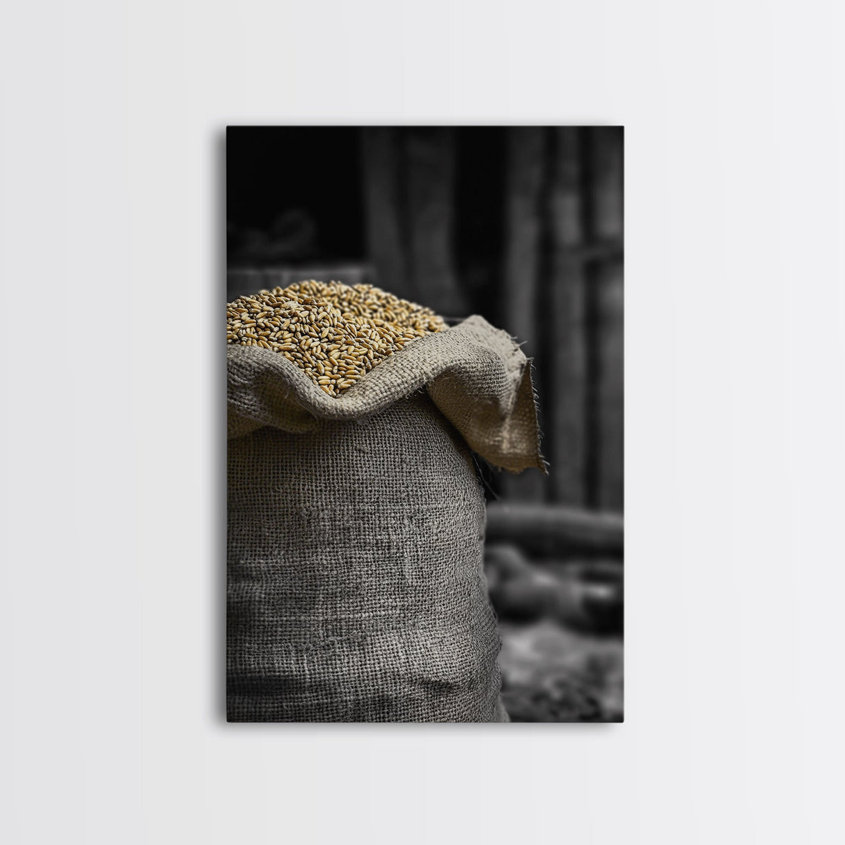 Golden Grain, Rustic Farmhouse, Harvest Decor, Canvas Print, Country Kitchen Wall Art, Autumn Home Accent, Neutral Tones, Rustic Style