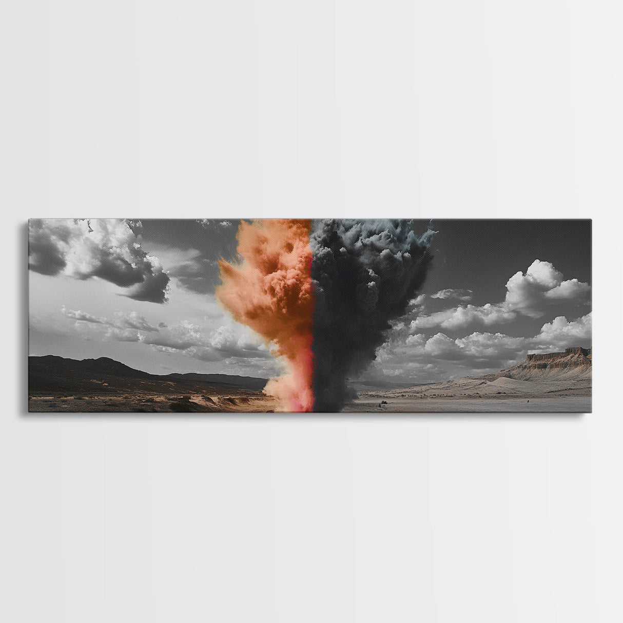 Smoke Burst, Desert Sky, Abstract Explosion, Bold Nature, Canvas Print, Eclectic Decor, Living Room Wall Art, Dramatic Statement