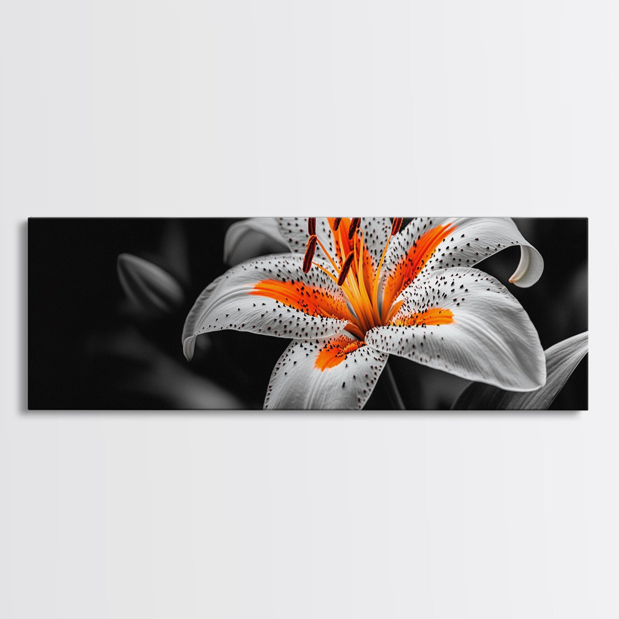 Lily Closeup, Vibrant Bloom, Floral Detail, Orange Petals, Framed Canvas Print, Kitchen Wall Art, Nature Inspired Art, Botanical Print