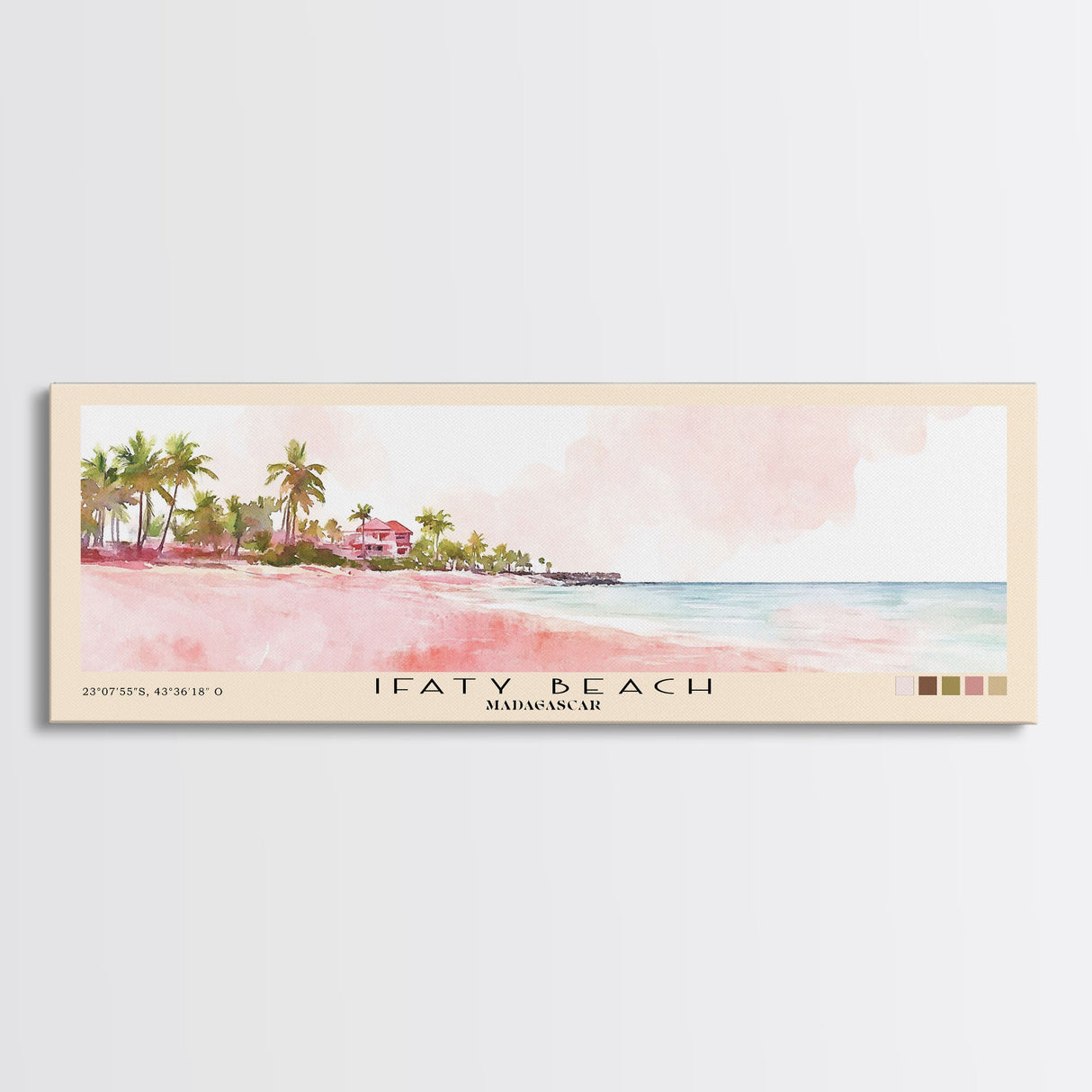 Ifaty Beach, Madagascar Watercolor Print, Vacation Gift, Madagascar Wall Art, Beach Painting, Beach Decor, Large Wall Art, Wood Frame Art
