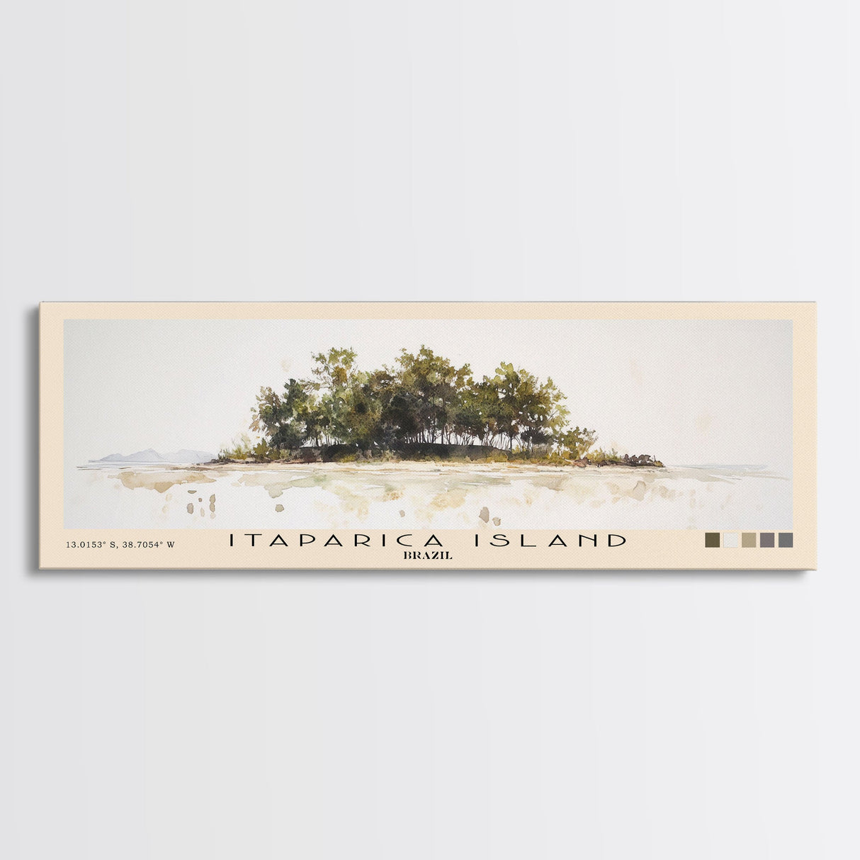 Itaparica Island, Brazil Watercolor Beach Print, Vacation Gift, Brazil Wall Art, Beach Painting, Beach Decor, Beach Painting