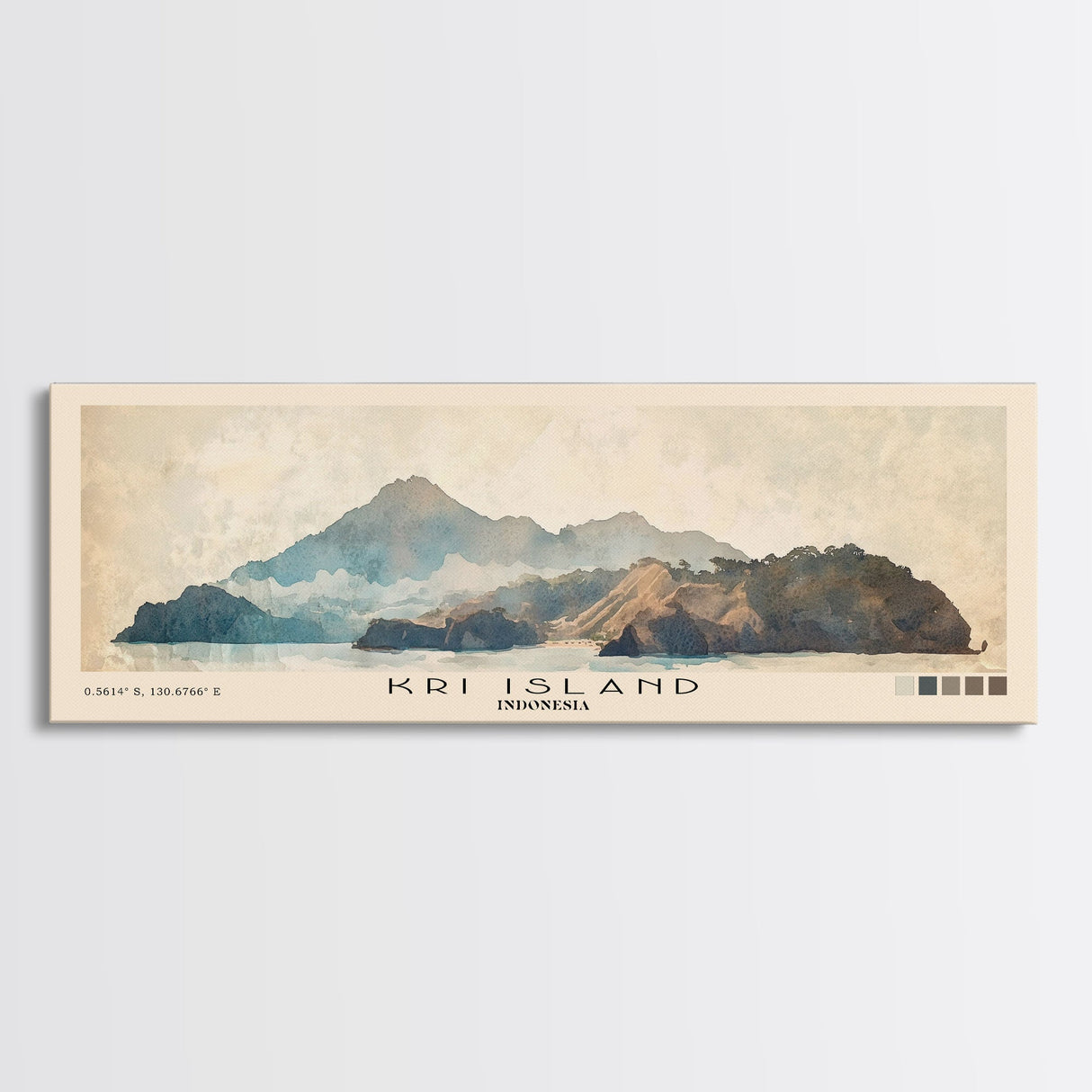 Kri Island, Indonesia Watercolor Beach Print, Vacation Gift, Indonesia Wall Art, Beach Painting, Beach Decor, Beach Painting