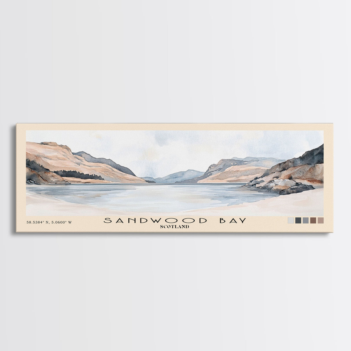 Sandwood Bay, Scotland Watercolor Print, Vacation Gift, Scotland Wall Art, Beach Painting, Beach Decor, Large Wall Art, Wood Frame Art