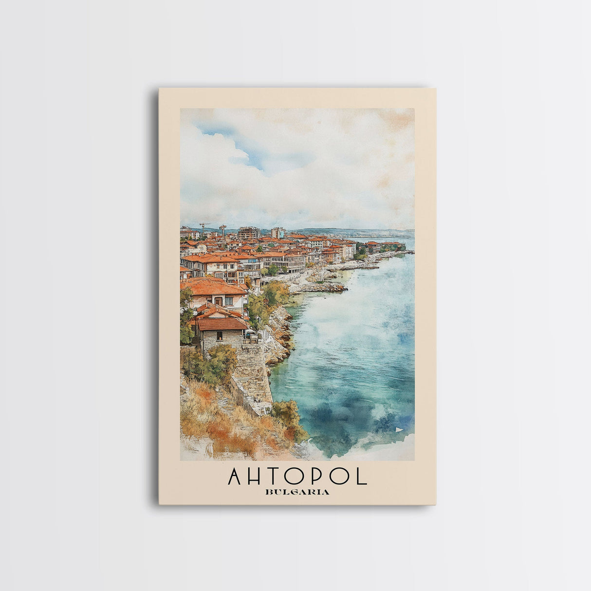 Ahtopol, Bulgaria Watercolor Beach Print, Vacation Gift, Bulgaria Wall Art, Beach Painting, Beach Decor, Beach Painting