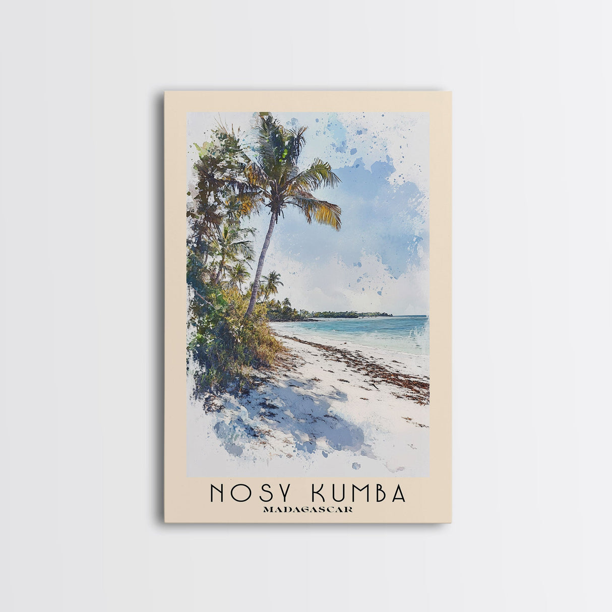 Nosy Kumba, Madagascar Watercolor Beach Print, Vacation Gift, Madagascar Wall Art, Beach Painting, Beach Decor, Beach Painting