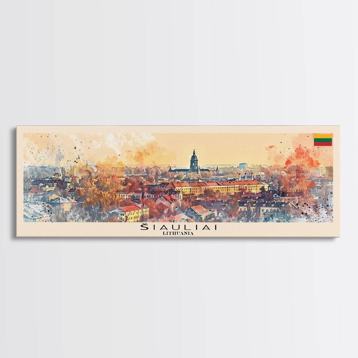 Iauliai Lithuania Travel Print Wall Art, Panoramic City Art, Travel Art, Wall Decor, Vacation Gift, Framed Canvas Print Or Metal Art