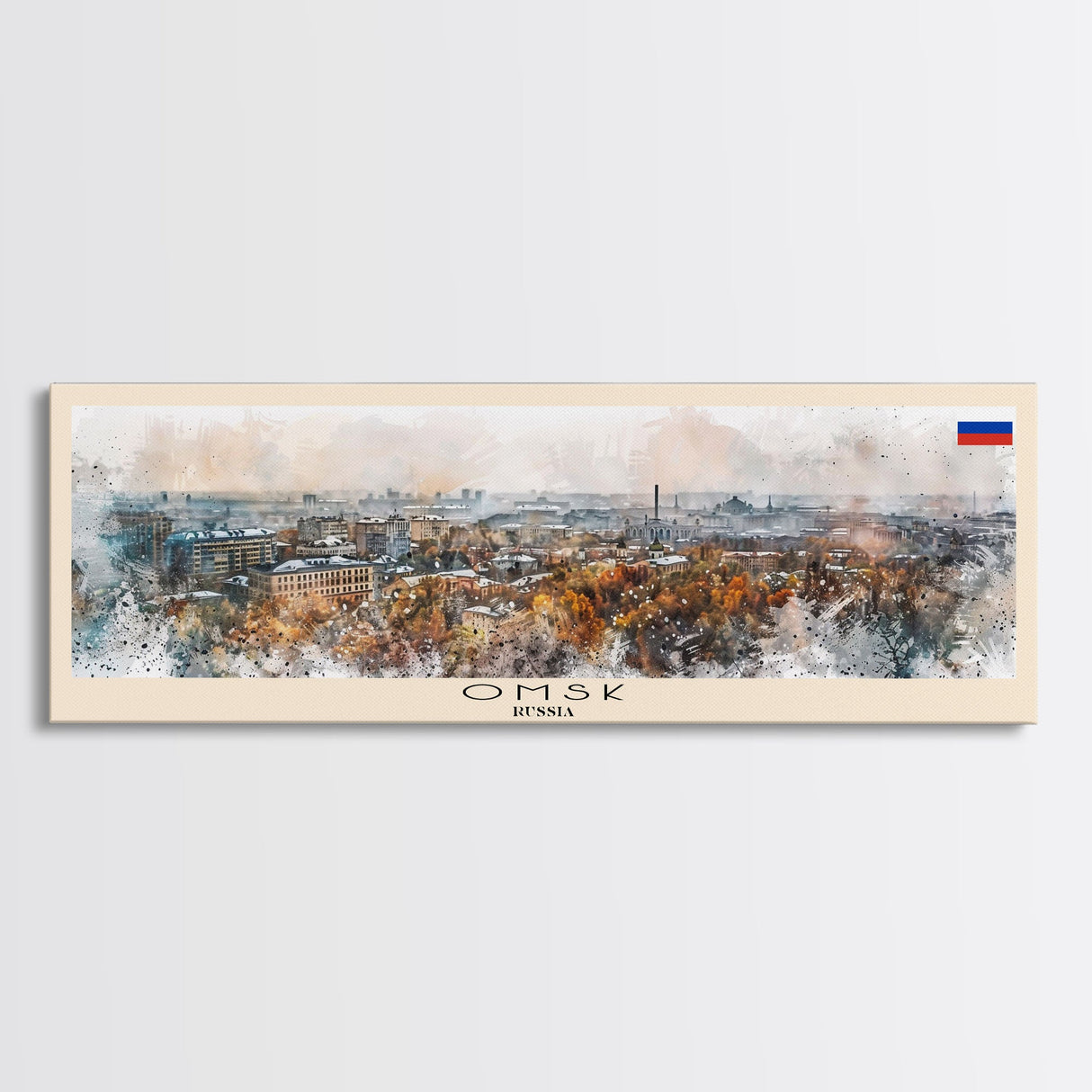 Omsk Russia Wall Art, Panoramic Travel Poster, Panoramic Framed Canvas Print, City Wall Art, Wall Hanging Home Decor, Travel Art