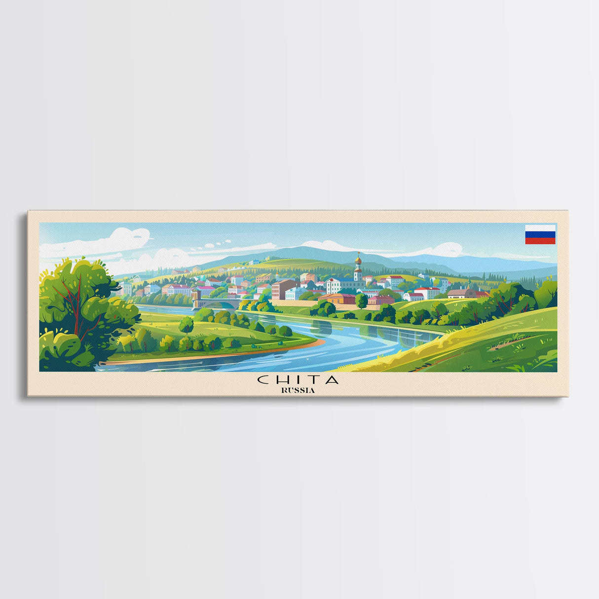 Chita Russia Travel Print Wall Art, Panoramic City Art, Travel Art, Wall Decor, Vacation Gift, Framed Canvas Print Or Metal Art